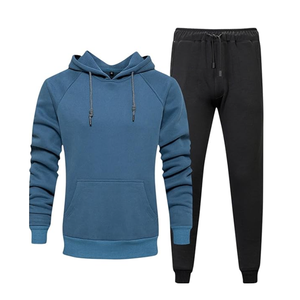 Loose Fitting Casual Sports Pants Solid Color Side Pockets Hooded <b>Sweater</b> Polyester/Cotton Streetwear 2 in 1 Fleece Men - Product Image 2
