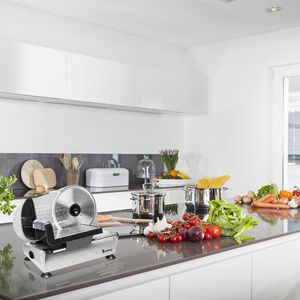 SL526 Affettatrice per Alimenti Domestica 110V/150W, Tagliatrice a Nastro Semi-Automatica da 7,5 Pollici per Carne e Alimenti, Tritacarne e Affettatrici 110V/150W - Product Image 3