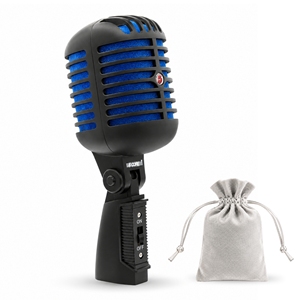 ไมโครโฟนไดนามิกวินเทจ สไตล์คลาสสิกย้อนยุค แบบ XLR สำหรับสตูดิโอ สีฟ้า - Product Image 1
