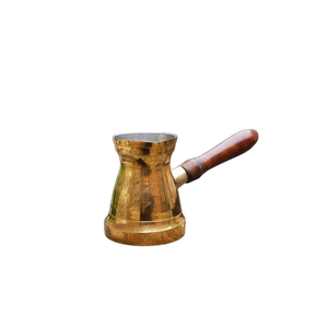 Hammered Copper Turkish Coffee <b>Pot</b> <b>Set</b> With Heat-Resistant Wooden Handle Traditional Arabic Cezve Ibrik For Stovetop Brewing - Product Image 3