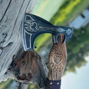 ขวานไวกิ้งแบบนอร์ดิก งานฝีมือดั้งเดิม ด้ามไม้ สำหรับตั้งแคมป์ กิจกรรมกลางแจ้ง และงานไม้ - Product Image 2