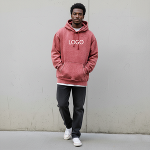 Sudadera con Capucha Bordada para Hombre, Estilo Moderno, 100% Algodón, Felpa Francesa, Lavado Ácido, Estilo Urbano Vintage, Diseño de Logotipo Personalizado, Talla Grande - Product Image 1