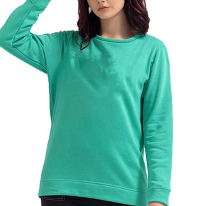 Sudadera Formal con Capucha para Mujer, Cuello Redondo, Oversize, Color Sólido, Hombros Caídos, Manga Larga, Tejido de Algodón, Logotipo Frontal, Otoño - Product Image 5