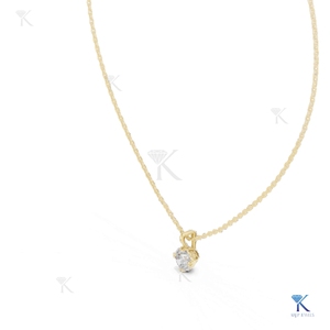 Collar con Colgante de Diamante Cultivado en Laboratorio de 1.00 CT, Oro Sólido de 14K/18K, Certificado IGI, para Bodas y Fiestas, Corte Clásico en Forma de Cesta para Mujer - Product Image 2