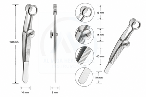 คีมสแตนเลสสำหรับถอดซีสต์เปลือกตา เครื่องมือผ่าตัดตา คีมเอเยอร์ 9 ซม. - Product Image 5