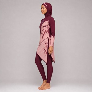 Conjunto Burkini Modesto de 4 Piezas, Casual, Talla Grande, Manga Larga, Alta Calidad, Ecológico, Transpirable, de Secado Rápido, Diseño Premium para Mujer - Product Image 3