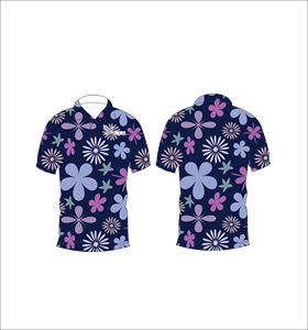 เสื้อโปโลชายลายดอกไม้สีกรมท่า พิมพ์ลายทั้งตัว แขนสั้น สไตล์ลำลอง สำหรับเล่นกอล์ฟ - Product Image 1