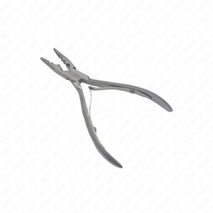 Pince à extensions de cheveux professionnelle en acier inoxydable, outil multifonctionnel de salon avec poignée en cuir PU, logo personnalisé OEM - Product Image 3