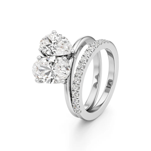 Anillo de Compromiso de Diamantes de Corte Ovalado para Mujer con Estilo de Puntas, Joyería Fina Clásica - Product Image 1