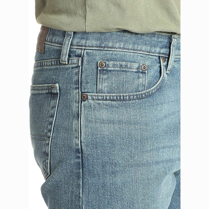 Jorts para hombre de cintura alta, casuales, de mezclilla lavada, tipo Bermuda, de color liso, con cierre de botones, de lona de algodón. - Product Image 5