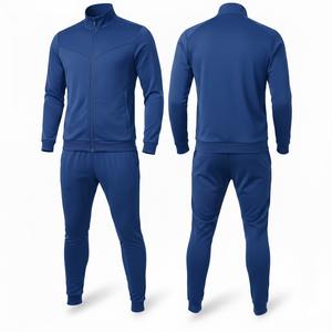 Ensemble de survêtement streetwear personnalisé pour homme, veste zippée intégrale et pantalon de jogging, coupe classique, écologique, respirant, séchage rapide, léger - Product Image 4