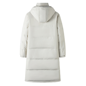 Long Quilted <b>Winter</b> Jacket With Fur Trim Hood Full Sleeves Zipper Closure Solid Color Polyester Shell <b>Thick</b> Warm <b>Coat</b> - Product Image 2