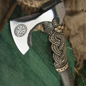 premium quality viking 100 high quality custom handmade steel <b>axe</b> camping <b>axe</b> for survival <b>wood</b> handle - Product Image 1