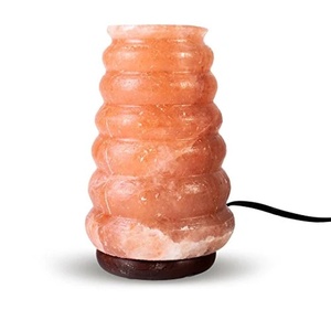 โคมไฟเกลือหิมาลัยสีชมพูแกะสลักด้วยมือพร้อมสายหรี่ไฟในตัว ขายส่ง - Product Image 4