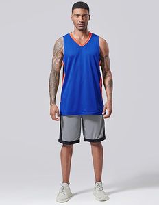 Camiseta Deportiva sin Mangas Naranja y Azul, Cuello en V, Ligera, de Poliéster, para Hombre y Mujer - Product Image 5