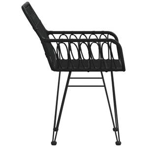 Ensemble de 2 chaises de jardin en acier noir et polyéthylène - Product Image 5