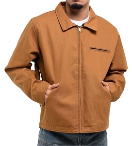 Chaqueta de Lona Delgada de Alta Calidad, Resistente al Viento, Diseño Personalizado OEM, Estilo Vintage, Cuello Alto con Cierre, Chaqueta de Trabajo Usada, Tallas Grandes para Hombre - Product Image 1