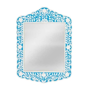 Floral Design Mother of Pearl Inlay <b>Mirror</b> Handmade Decorative Wooden Frame <b>Wall</b> <b>Mirror</b> Restaurant or Bathroom Decor - Product Image 4