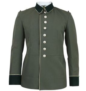 <b>Men's</b> Uniform Fleece Overcoat Breathable Durable Custom Eco-Friendly 100% Wool White Piping WW2 German M35 Tunic - Product Image 3