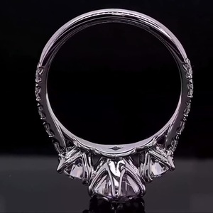 Anillo de Compromiso de Diamantes Naturales de Corte Brillante para Mujer en Oro Blanco de 14K, Certificado G VS2, Corte Excelente, Estilo Clásico de Lujo, Regalo - Product Image 2