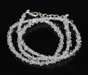 Collar de Plata de Ley 925 con Diamante Herkimer Natural de 3 mm, de 15 a 20 Pulgadas - Product Image 6