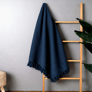 ผ้าห่มผ้าฝ้ายธรรมดา น้ำหนักเบา นุ่ม ระบายอากาศได้ดี ทำด้วยมือ ใช้คลุมโซฟา คลุมเตียง ผ้าธรรมชาติ ตกแต่งบ้าน สไตล์มินิมอล - Product Image 5