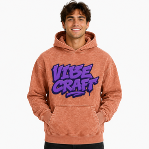 Sweat à capuche vintage streetwear pour homme, coupe oversize, en coton épais, délavage rétro, broderie personnalisée, pull décontracté tendance, vente en gros de vêtements - Product Image 1