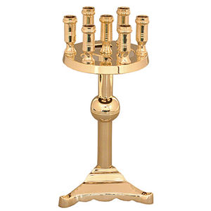 Candelabro de Latón Sólido de 7 Luces |   Candelabro Tradicional para Iglesia y Templo - DOUBLE VEE EXPORTS - Product Image 1