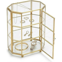 Boîte à bijoux artisanale en métal et bois, avec couleur et logo personnalisables, élégante boîte de rangement pour bagues, colliers, boucles d'oreilles