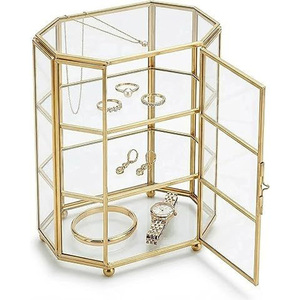 Designer Handcrafted Metal Jewelry <b>Box</b> Elegant <b>Keepsake</b> Storage for Rings Necklaces and Earrings - Product Image 3