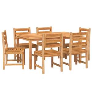 Set da Pranzo da Giardino in Teak Naturale, Legno di Teak Finemente Levigato per Pranzi all'Aperto - Product Image 3