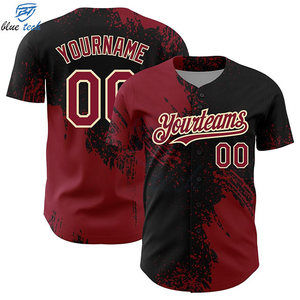 Baseball Jersey Custom Design Sportswear Training Match Premium 100% Polyester Heat-Transfer Printed Team Jerseys Custom Short - Product Image 3