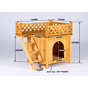 Casa de Madera para Perros con Plataforma Elevada en el Techo y Escalera - Product Image 4