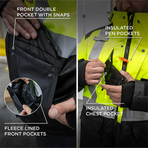 Men's Winter Security Work <b>Jacket</b> Reflective Coat For <b>Workers</b> In Mechanic Industries Related Safety Work <b>Jacket</b> - Product Image 5