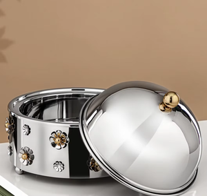 Chauffe-plats en acier inoxydable de qualité supérieure, fait main, design élégant, vente en gros, casserole en métal élégante d'Inde - Product Image 6