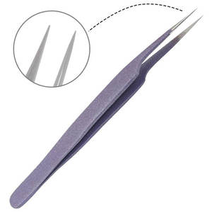 Precision Stainless Steel <b>Eyelash</b> Tweezers Smooth Tip Pointed Design 10mm Length CC-4521 for Detailed <b>Application</b> - Product Image 5