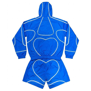 Nuevas tendencias, conjunto de pantalones cortavientos de nailon para hombre con logo personalizado en negro con paneles grises, para verano, estilo vintage, chaqueta de streetwear. - Product Image 2