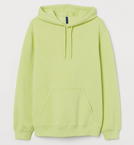 เสื้อฮู้ดดี้ผู้ชายสีเขียวมะนาวคุณภาพสูง ทรงปกติ ผ้าฝ้ายฟลีซ สไตล์สตรีทแวร์ - Product Image 3