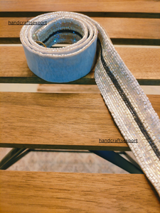 Luxury Customizable Handmade White Beaded Purse <b>Strap</b> <b>Shoulder</b> Bag Sparkling Glass Beads Detachable Crossbody <b>Strap</b> Safety - Product Image 5