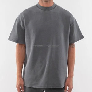 Nouveau T-shirt unisexe tendance surdimensionné 100% coton 220g Jersey Motif uni imprimé Design Style décontracté pour homme 220g Jersey - Product Image 4