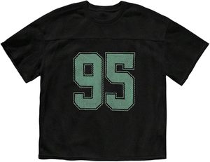 Camiseta Deportiva Negra de Malla con Número 95 Rojo, Jersey de Poliéster de Manga Corta, Ropa Deportiva - Product Image 6