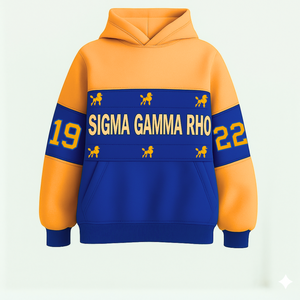 Sweat-shirt à capuche Sigma Gamma Rho Premium brodé, coupe ample, homme/femme, coton et polyester de haute qualité, prêt à être expédié. - Product Image 1