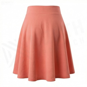 Falda Plisada de Cintura Alta para Mujer, Estilo Línea A, Color Sólido, Transpirable, Largo hasta la Rodilla, Tela de Spandex y Poliéster, Estilo para Todas las Temporadas - Product Image 3
