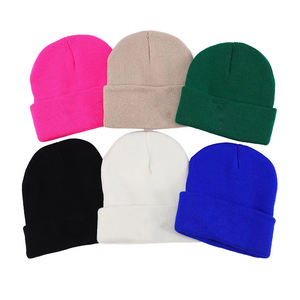 Bonnets en tricot d'hiver chauds à broderie 3D de différentes couleurs pour un style streetwear unisexe, coupe-vent, séchage rapide, 100% acrylique, taille personnalisée - Product Image 1