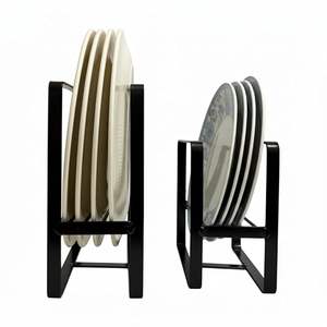 Durable Metal Plate Stand Freestanding Kitchen Organizer <b>Rack</b> Designed For Plates Bowls Cups And Serving Utensils Storage - Product Image 1