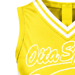 Yellow Cheer <b>Shirt</b> Sleeveless Sports Team Uniform Top Athletic Performance Wear Cheerleading Training Competition Clothing - Product Image 3