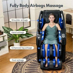 Sillón Reclinable de Masaje Shiatsu Zero Gravity SL-Track con Escaneo Corporal Completo, Bolsas de Aire y Masaje Profundo de Yoga con Rodillos para Pies - Product Image 6