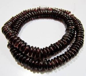 Perles de grenat allemand naturel, taille lisse, forme ronde, 5-7 mm, brin de 8 pouces - Product Image 3