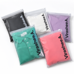 Pochette zippée givrée personnalisée en EVA pour vêtements, sac d'emballage réutilisable transparent pour vêtements, voyage et vente au détail - Product Image 3