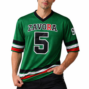 Camiseta deportiva a rayas de fútbol americano para hombre, estilo Y2K, sublimación personalizada, transpirable, de poliéster, con malla. - Product Image 1